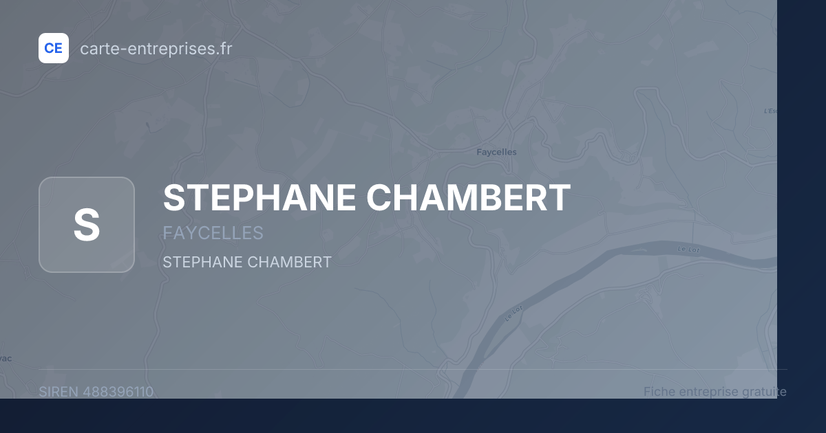 STEPHANE CHAMBERT — 488396110 — fiche entreprise