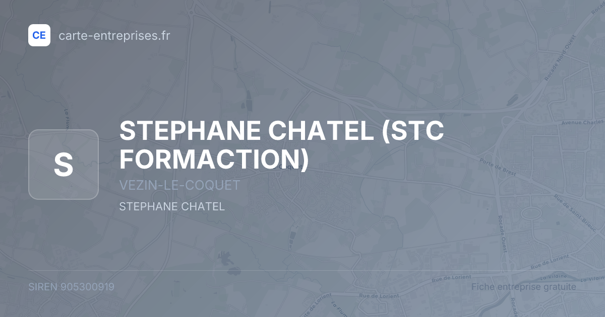 STEPHANE CHATEL (STC FORMACTION) — 905300919 — fiche entreprise