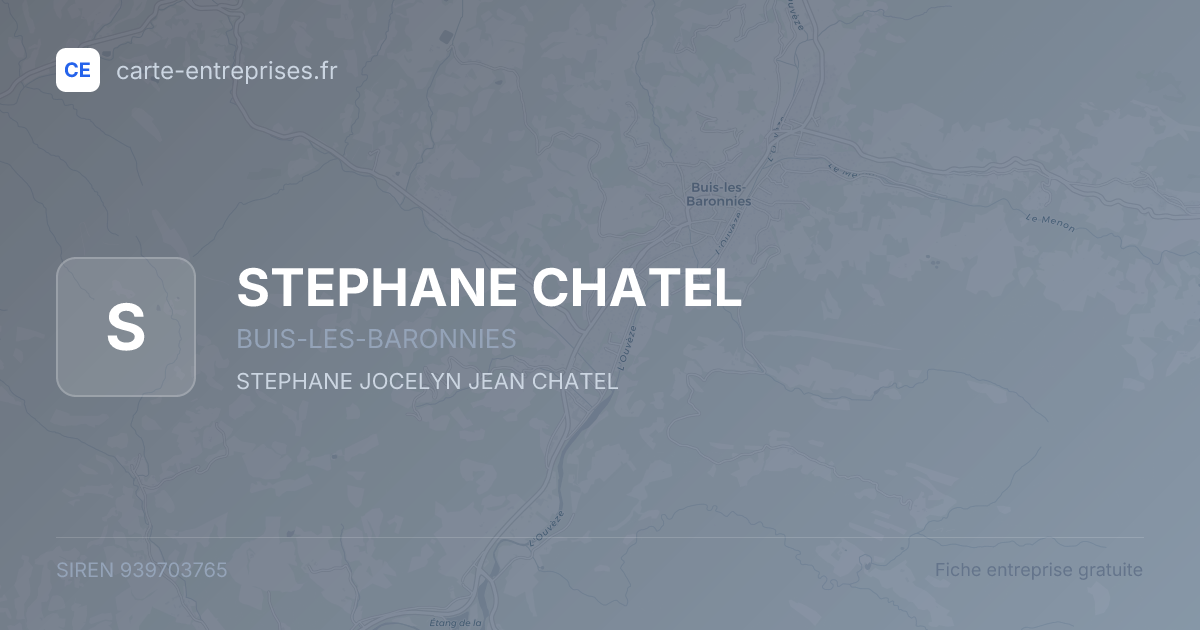 STEPHANE CHATEL — 939703765 — fiche entreprise