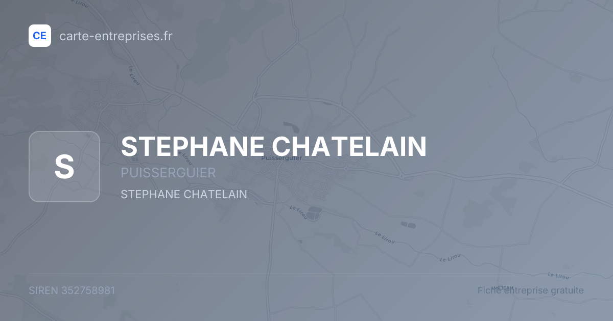 STEPHANE CHATELAIN — 352758981 — fiche entreprise