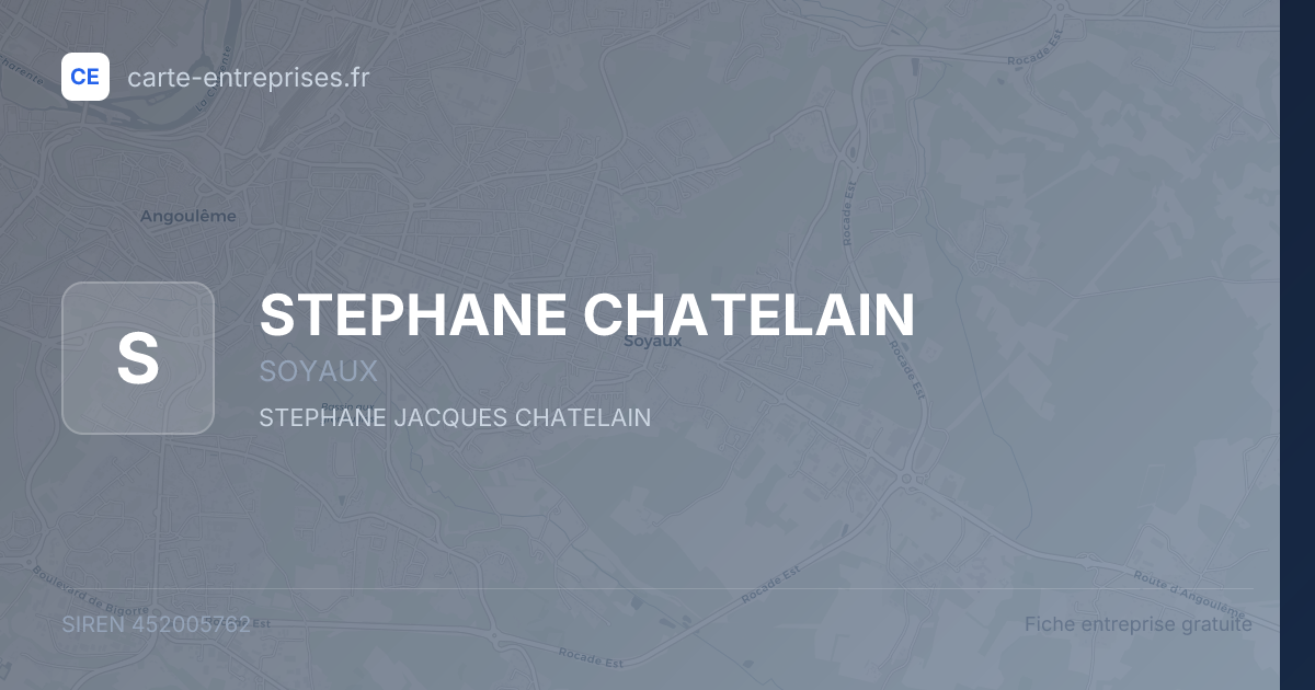 STEPHANE CHATELAIN — 452005762 — fiche entreprise