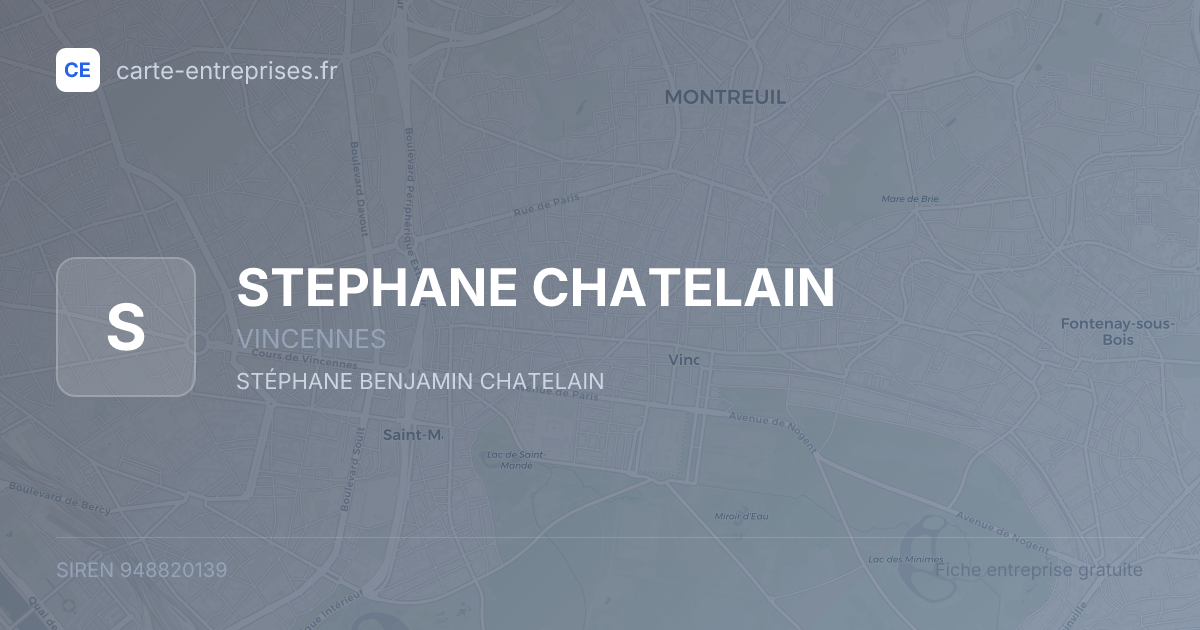 STEPHANE CHATELAIN — 948820139 — fiche entreprise