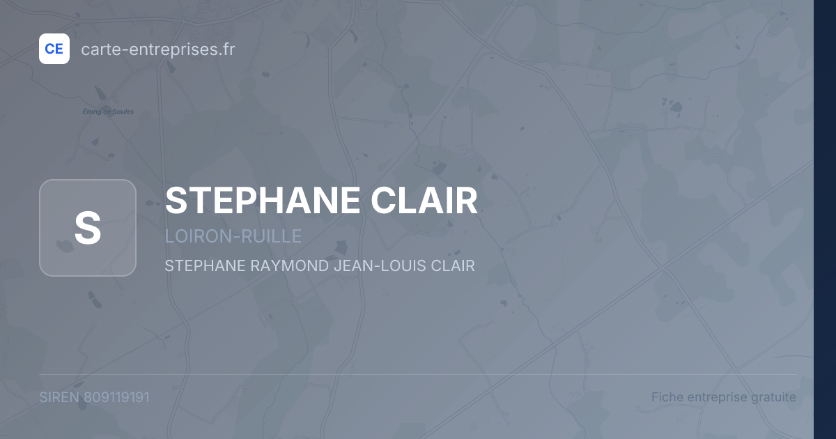 STEPHANE CLAIR — 809119191 — fiche entreprise