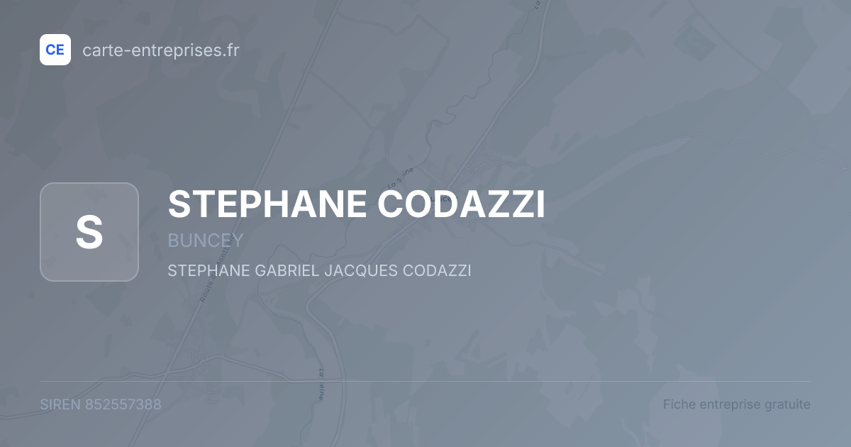STEPHANE CODAZZI — 852557388 — fiche entreprise