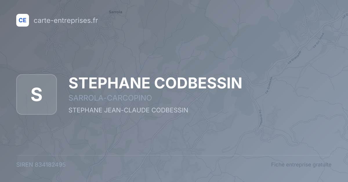 STEPHANE CODBESSIN — 834182495 — fiche entreprise