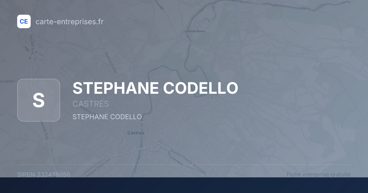 STEPHANE CODELLO — 332478056 — fiche entreprise
