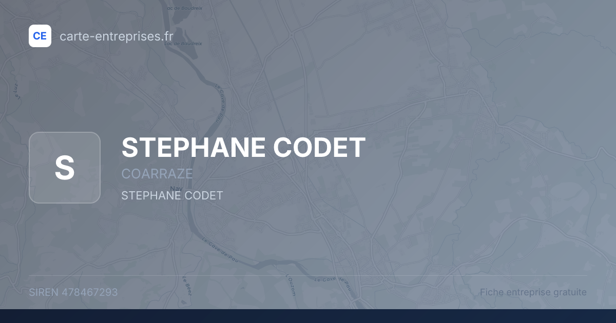 STEPHANE CODET — 478467293 — fiche entreprise
