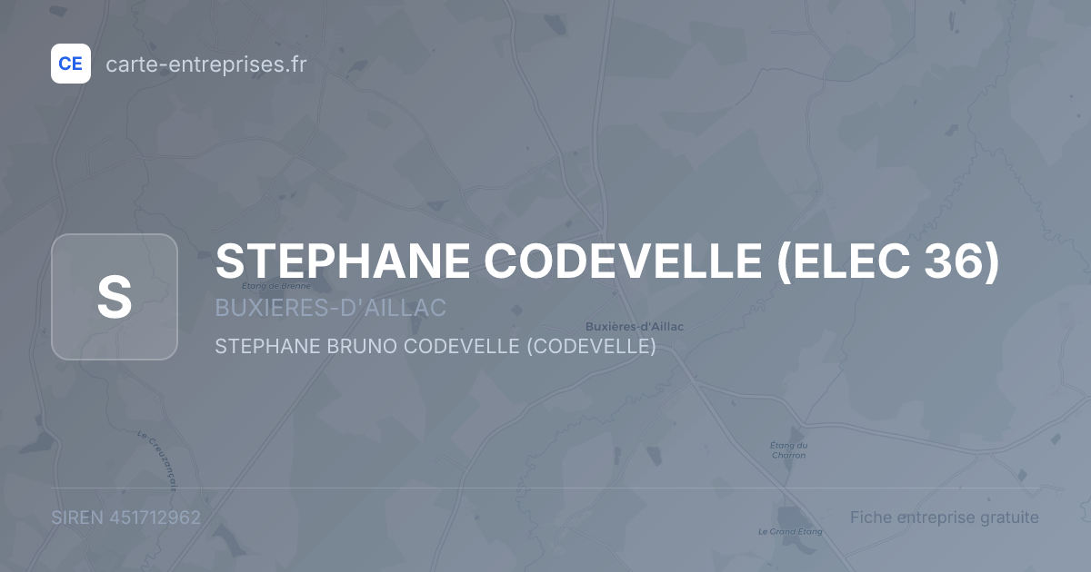 STEPHANE CODEVELLE (ELEC 36) — 451712962 — fiche entreprise