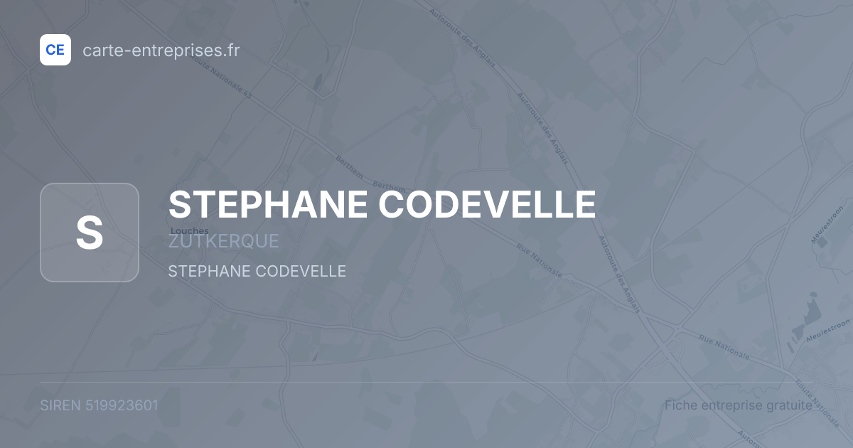 STEPHANE CODEVELLE — 519923601 — fiche entreprise