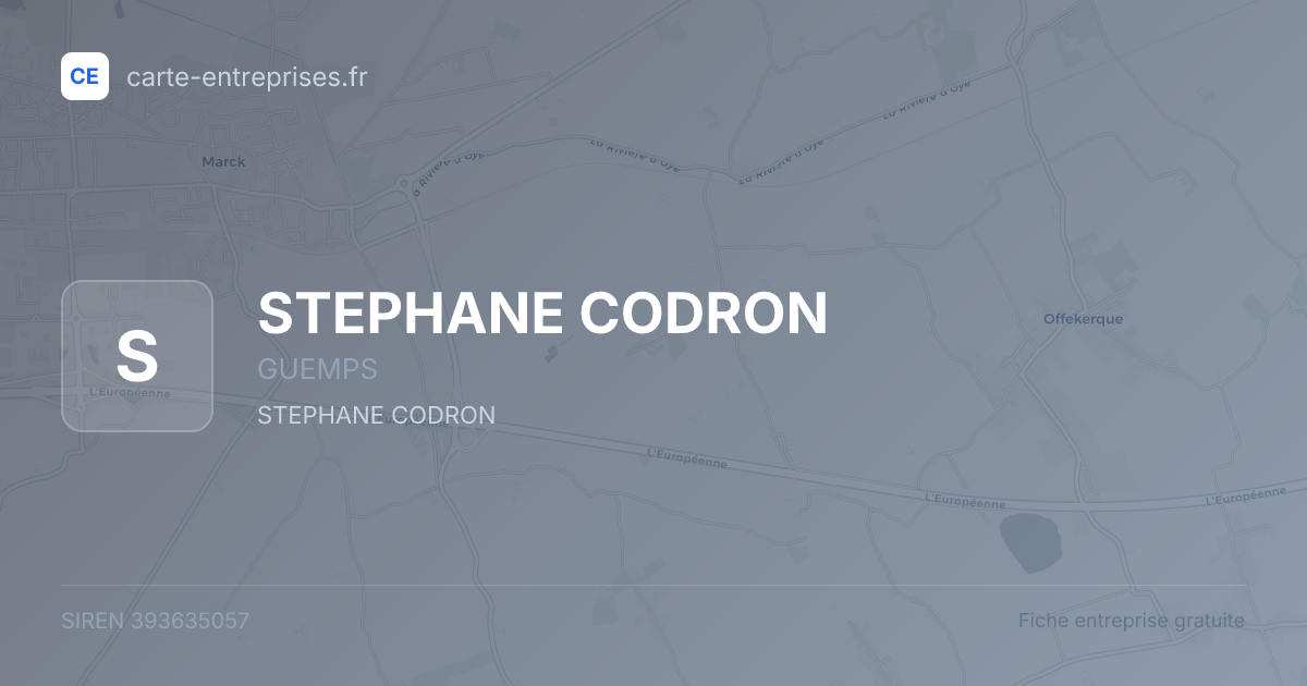 STEPHANE CODRON — 393635057 — fiche entreprise