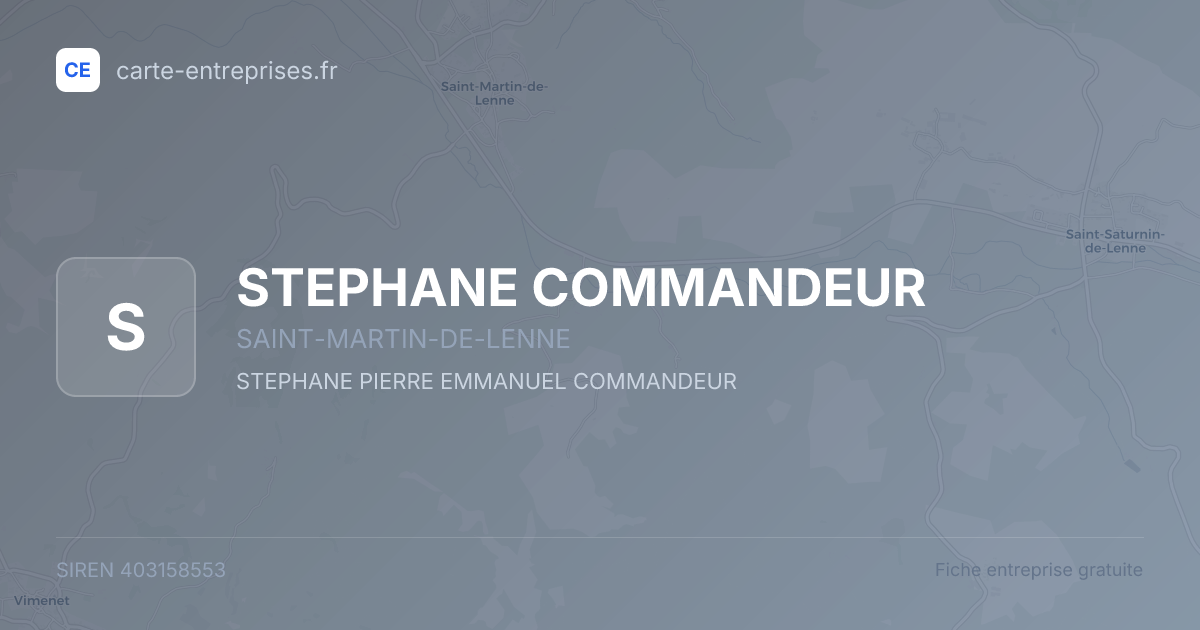 STEPHANE COMMANDEUR — 403158553 — fiche entreprise