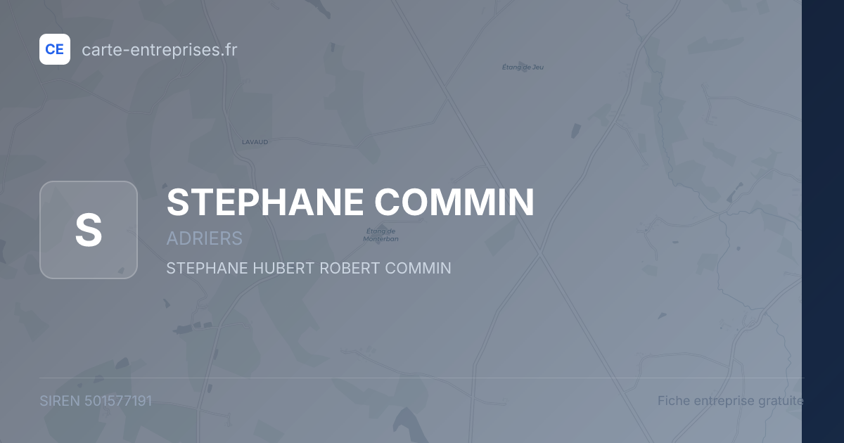 STEPHANE COMMIN — 501577191 — fiche entreprise