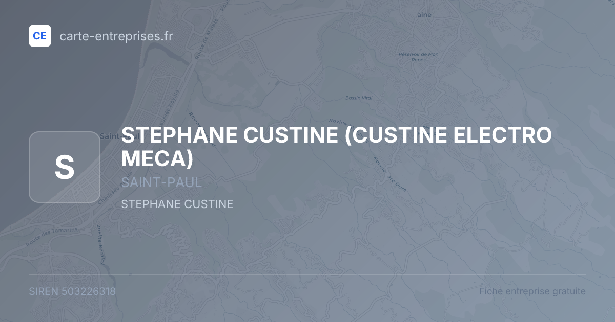 STEPHANE CUSTINE (CUSTINE ELECTRO MECA) — 503226318 — fiche entreprise