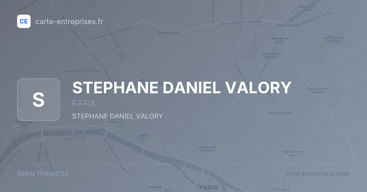 STEPHANE DANIEL VALORY — 751694753 — fiche entreprise