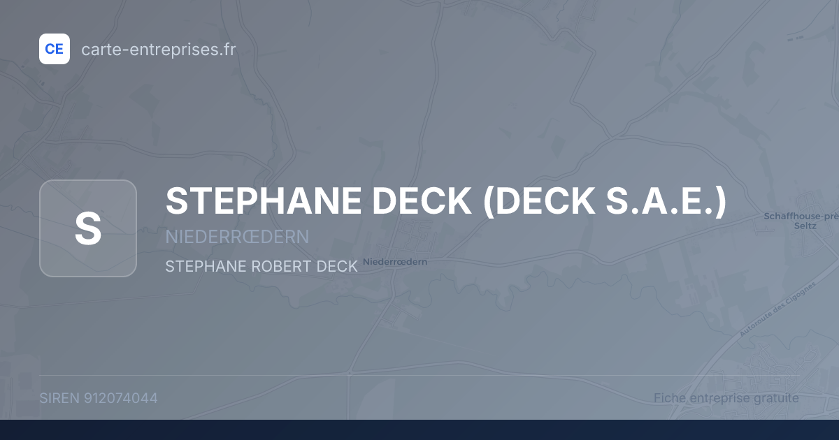 STEPHANE DECK (DECK S.A.E.) — 912074044 — fiche entreprise