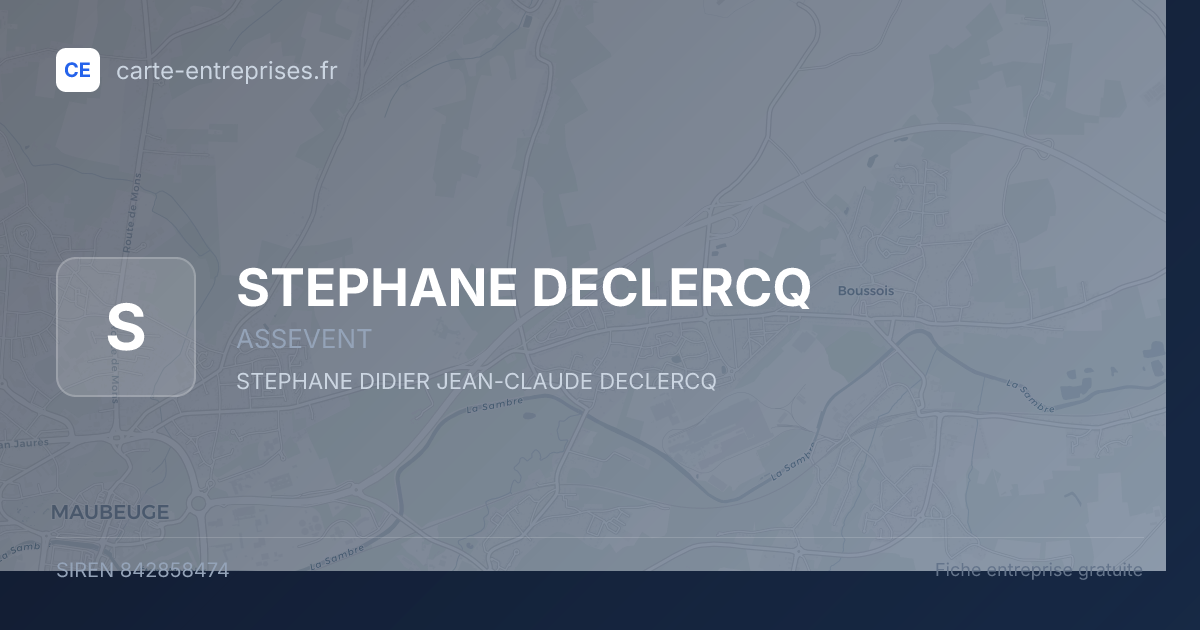 STEPHANE DECLERCQ — 842858474 — fiche entreprise