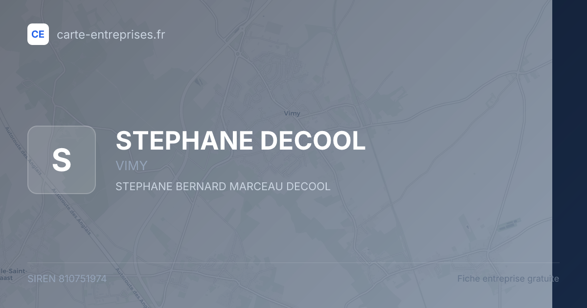 STEPHANE DECOOL — 810751974 — fiche entreprise