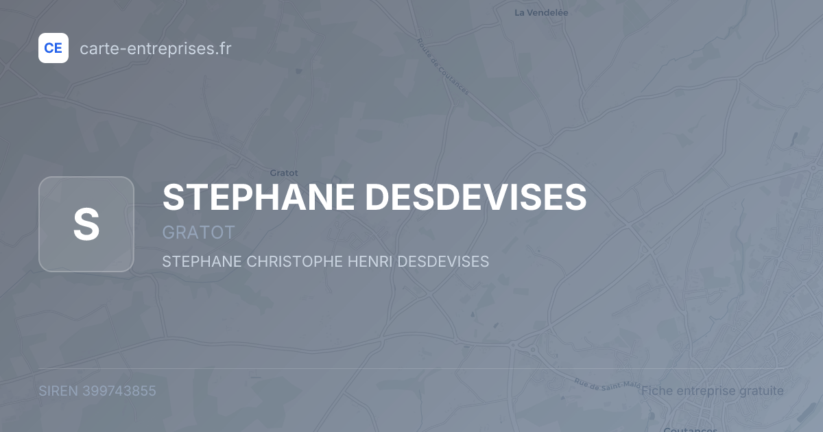 STEPHANE DESDEVISES — 399743855 — fiche entreprise