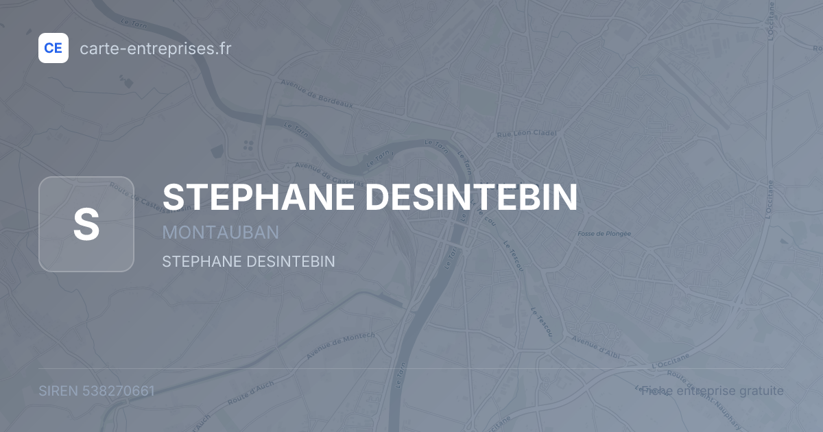 STEPHANE DESINTEBIN — 538270661 — fiche entreprise