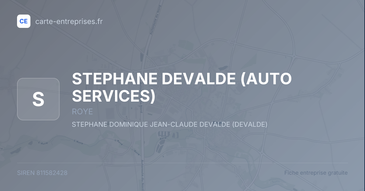 STEPHANE DEVALDE (AUTO SERVICES) — 811582428 — fiche entreprise