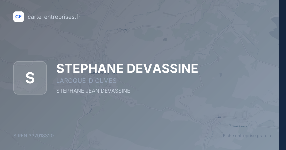 STEPHANE DEVASSINE — 337918320 — fiche entreprise