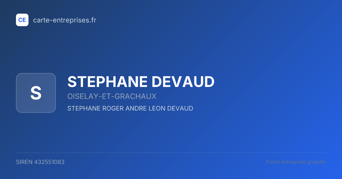 STEPHANE DEVAUD — 432551083 — fiche entreprise