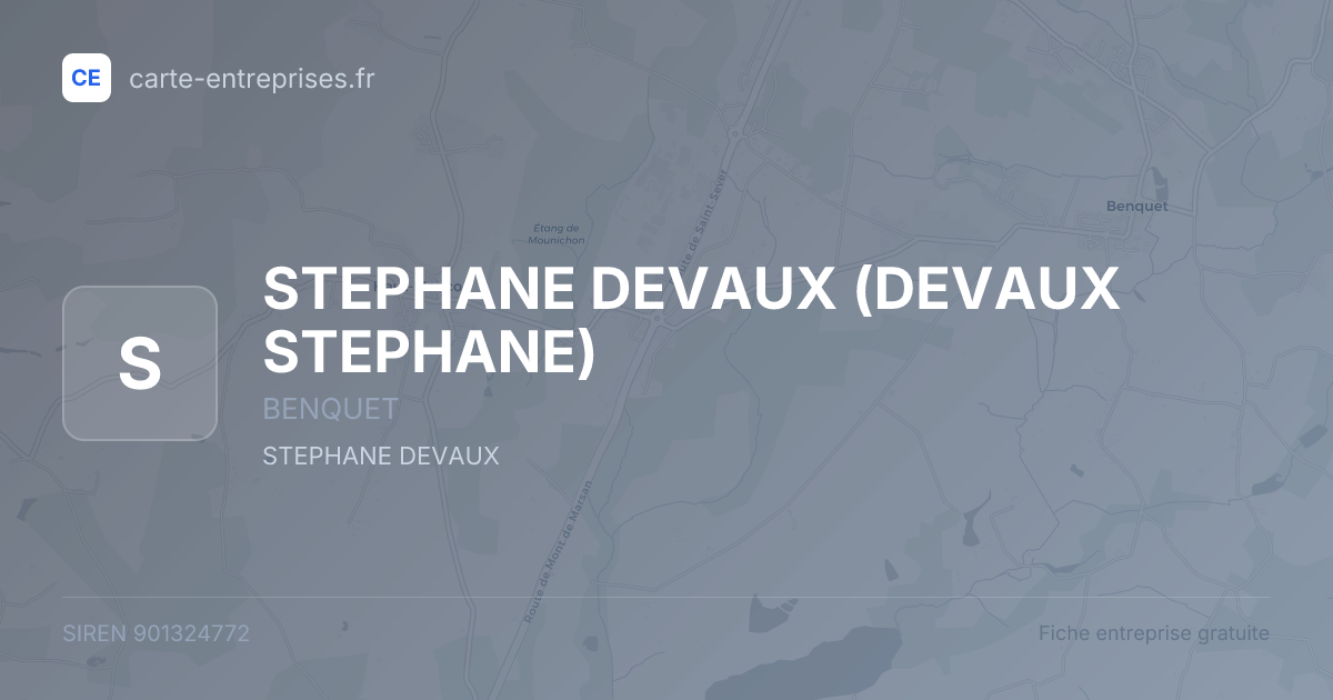 STEPHANE DEVAUX (DEVAUX STEPHANE) — 901324772 — fiche entreprise