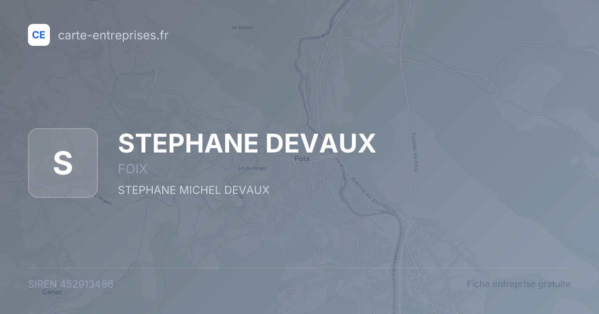 STEPHANE DEVAUX — 452913486 — fiche entreprise
