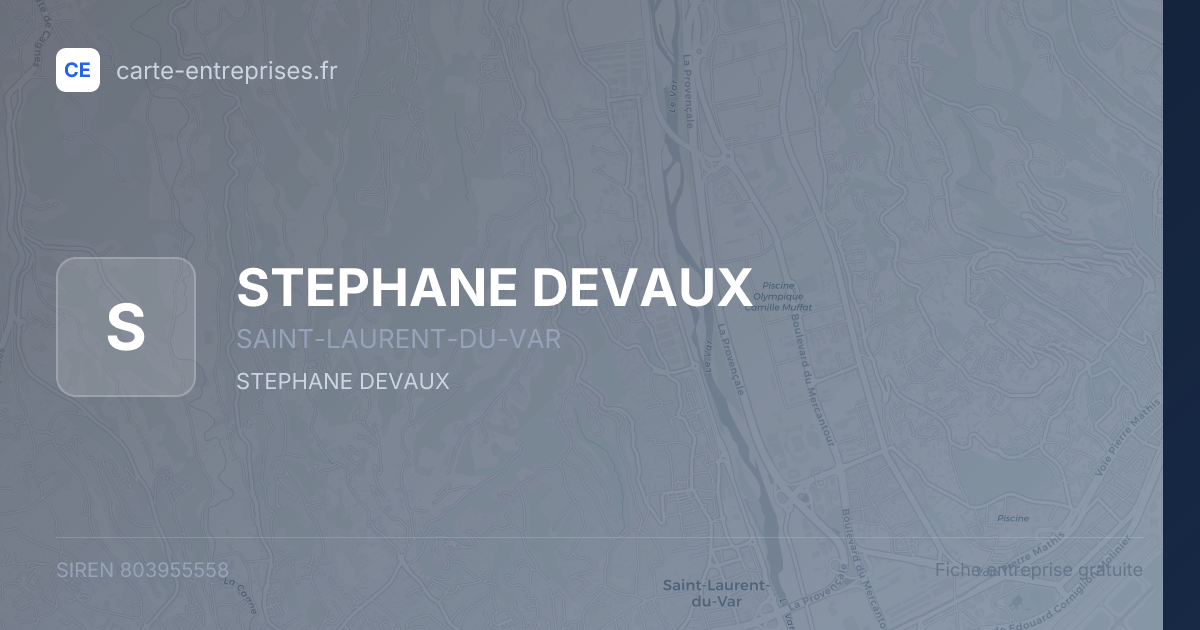STEPHANE DEVAUX — 803955558 — fiche entreprise