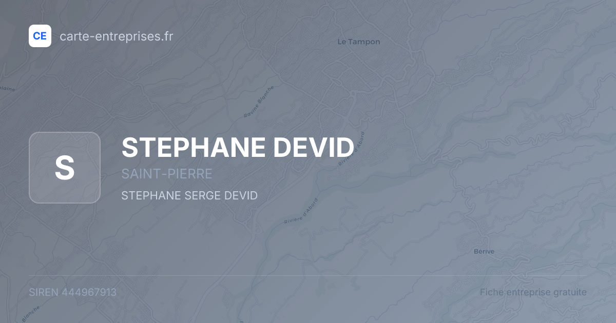 STEPHANE DEVID — 444967913 — fiche entreprise