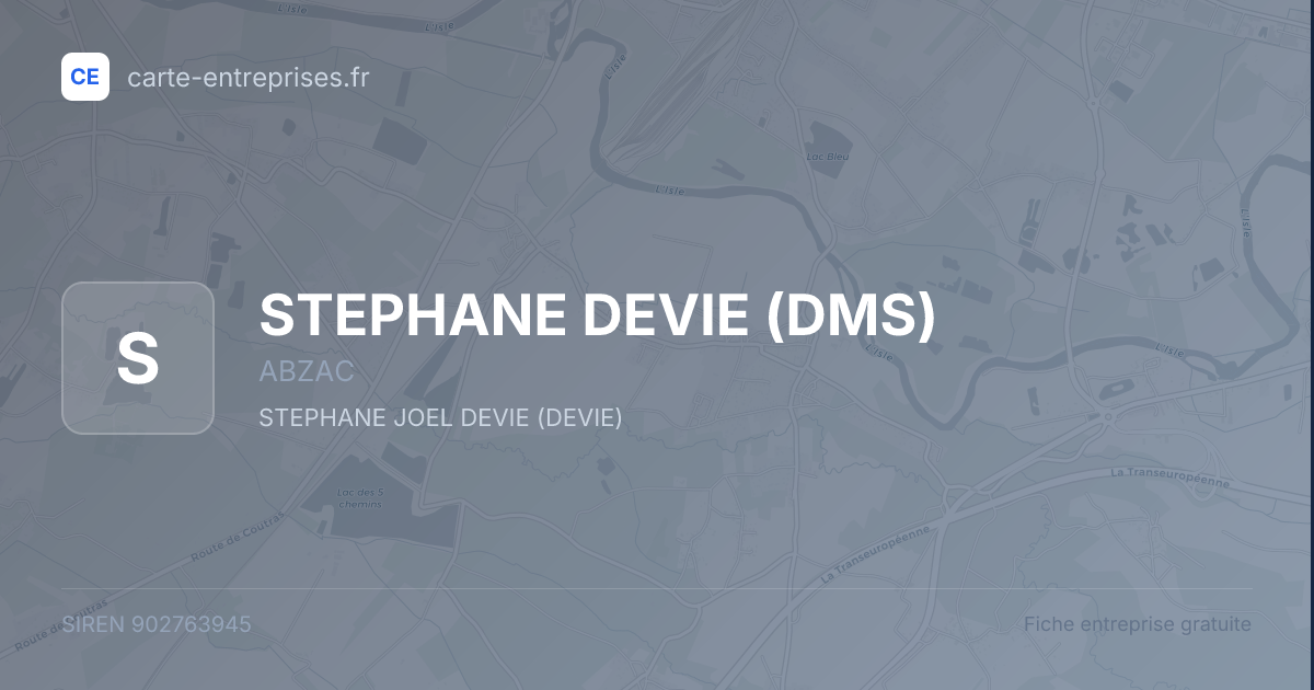 STEPHANE DEVIE (DMS) — 902763945 — fiche entreprise