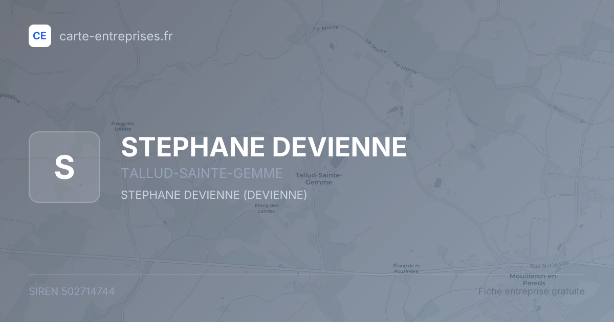 STEPHANE DEVIENNE — 502714744 — fiche entreprise