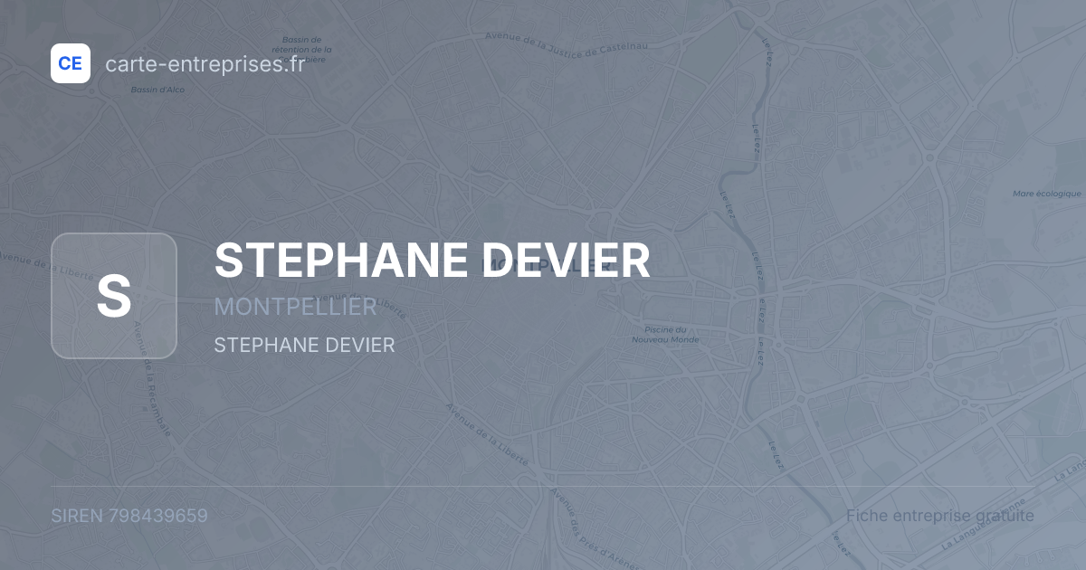 STEPHANE DEVIER — 798439659 — fiche entreprise