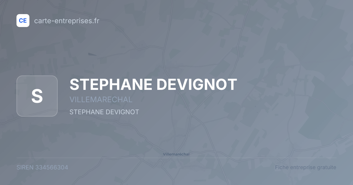 STEPHANE DEVIGNOT — 334566304 — fiche entreprise