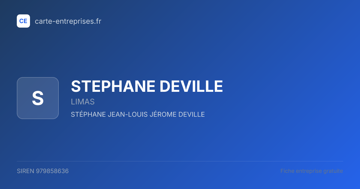 STEPHANE DEVILLE — 979858636 — fiche entreprise