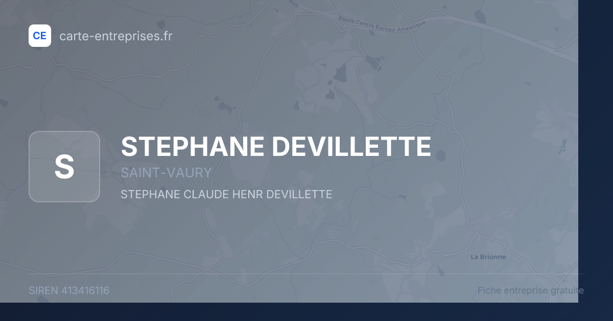 STEPHANE DEVILLETTE — 413416116 — fiche entreprise