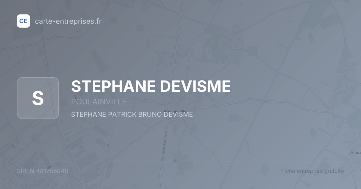 STEPHANE DEVISME — 481255040 — fiche entreprise