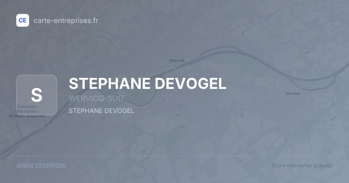 STEPHANE DEVOGEL — 323619056 — fiche entreprise