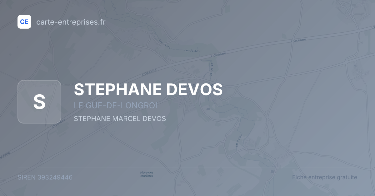 STEPHANE DEVOS — 393249446 — fiche entreprise