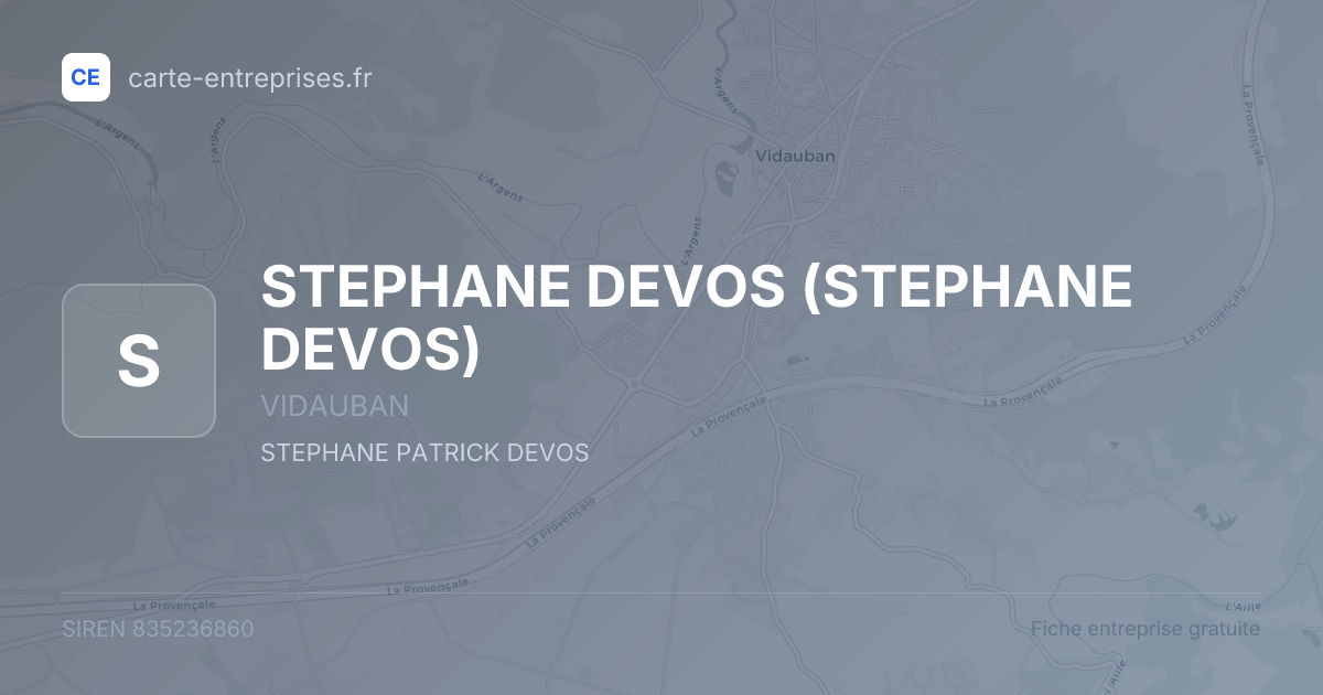STEPHANE DEVOS — 835236860 — fiche entreprise