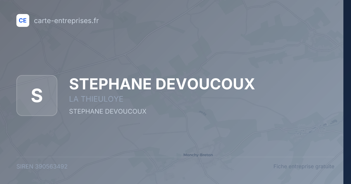STEPHANE DEVOUCOUX — 390563492 — fiche entreprise