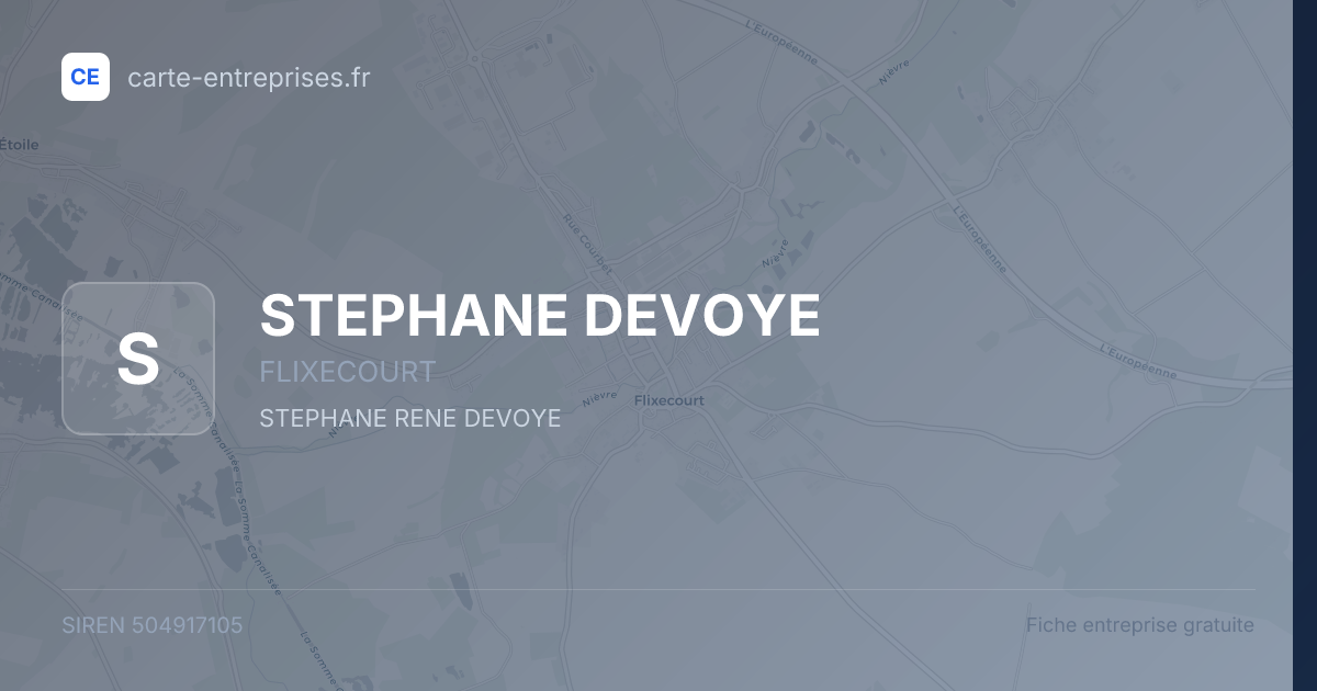 STEPHANE DEVOYE — 504917105 — fiche entreprise