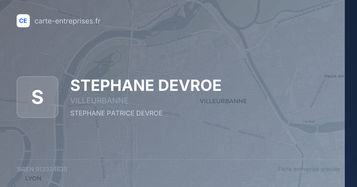 STEPHANE DEVROE — 913324638 — fiche entreprise