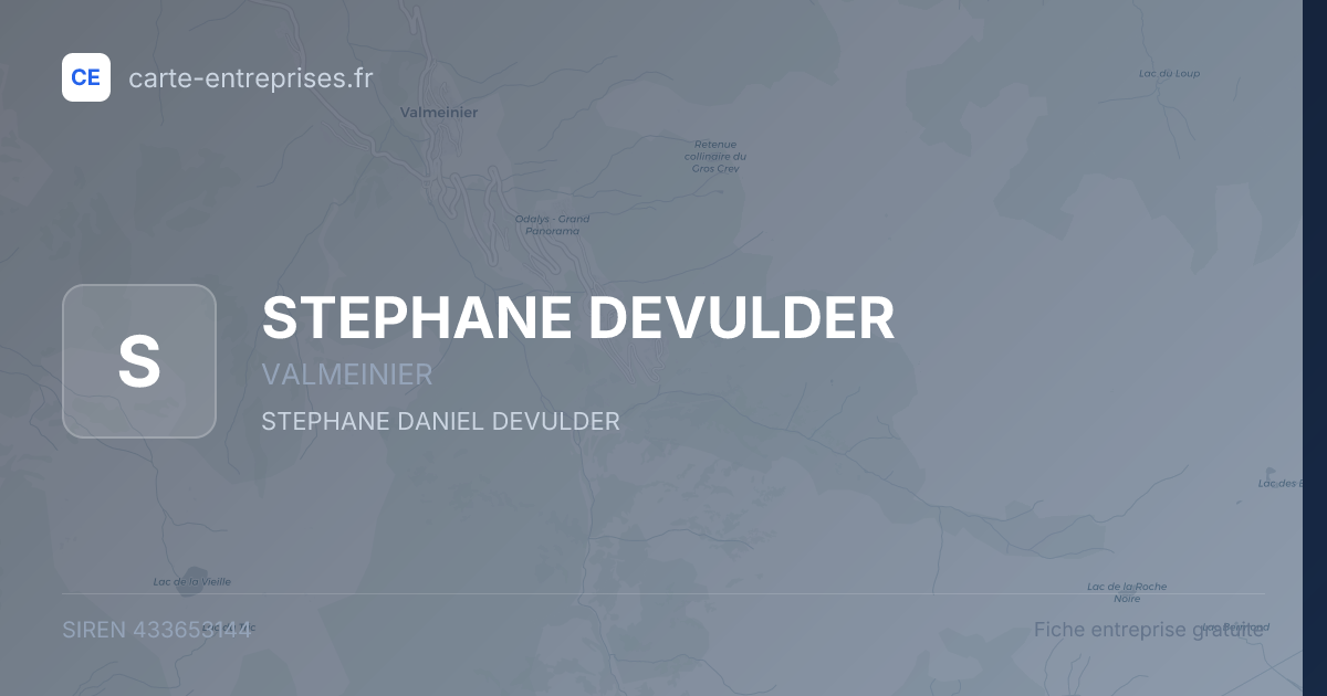 STEPHANE DEVULDER — 433653144 — fiche entreprise