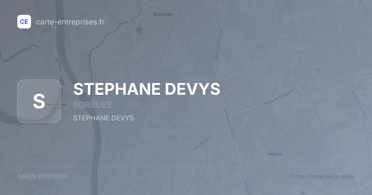 STEPHANE DEVYS — 451311906 — fiche entreprise