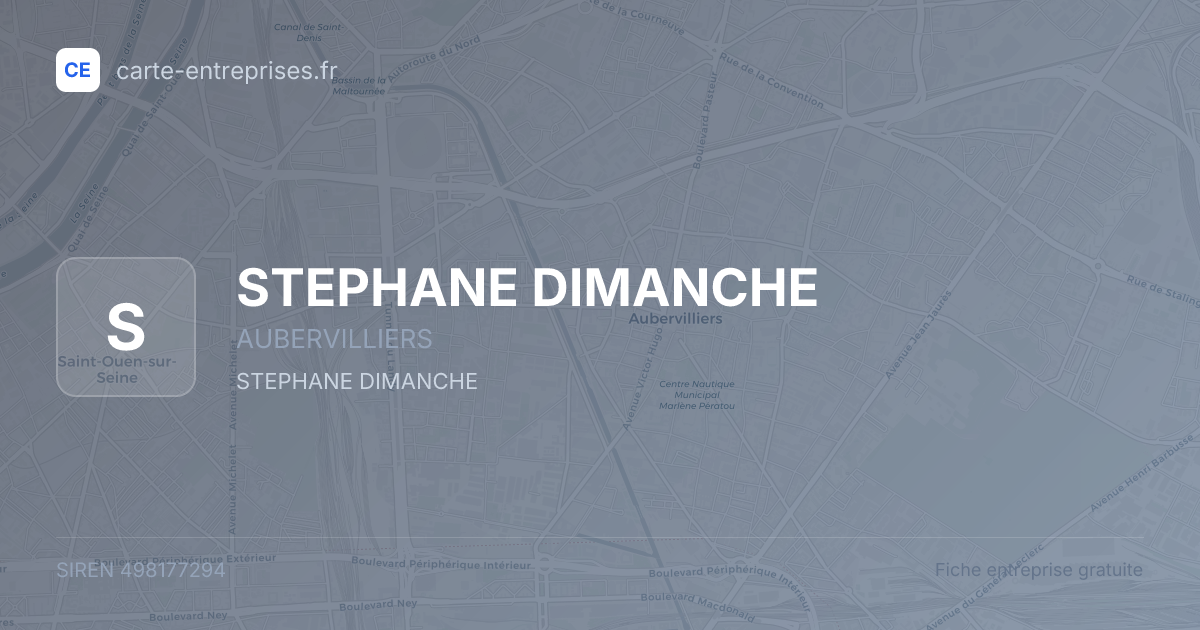 STEPHANE DIMANCHE — 498177294 — fiche entreprise