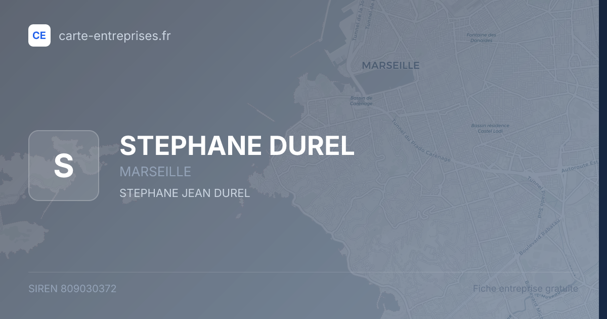 STEPHANE DUREL — 809030372 — fiche entreprise