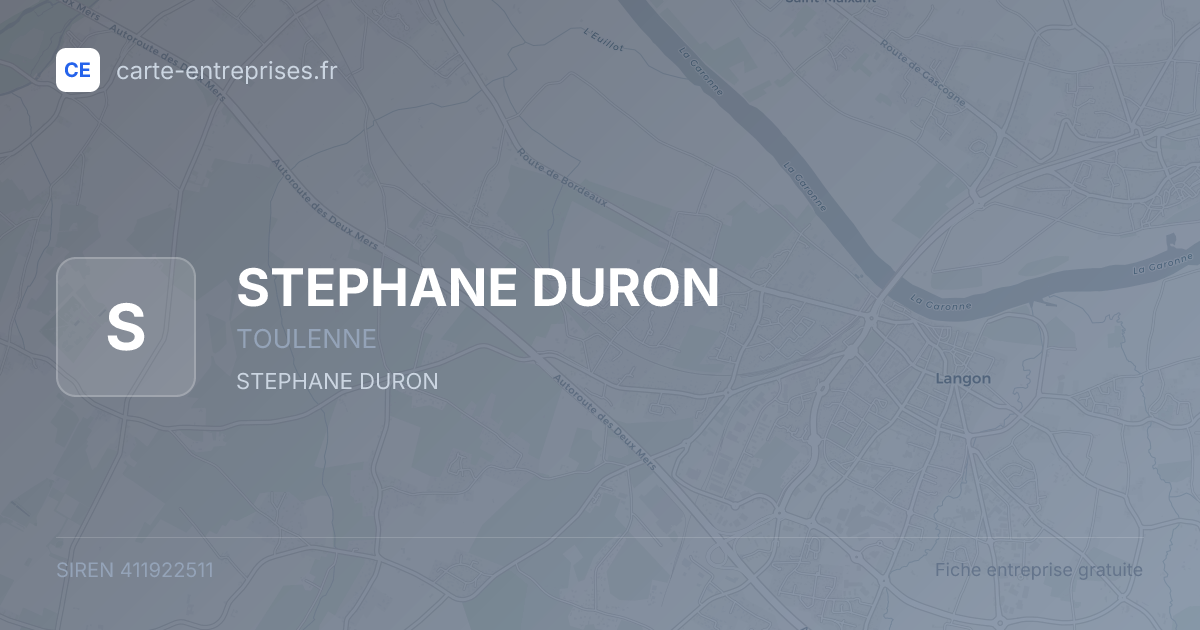 STEPHANE DURON — 411922511 — fiche entreprise