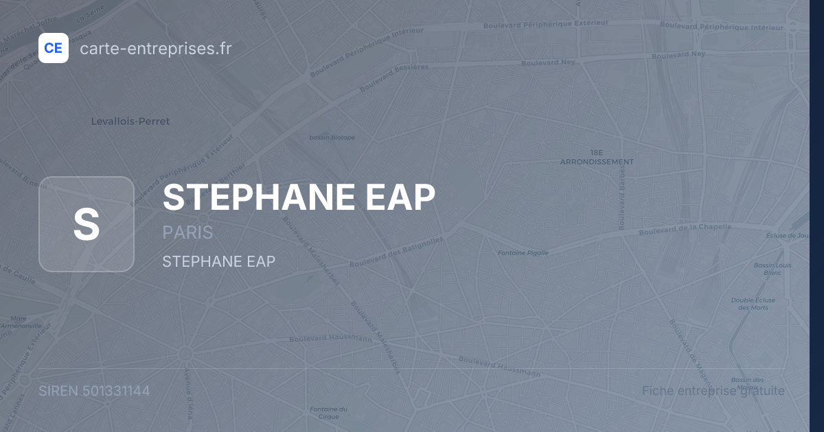 STEPHANE EAP — 501331144 — fiche entreprise