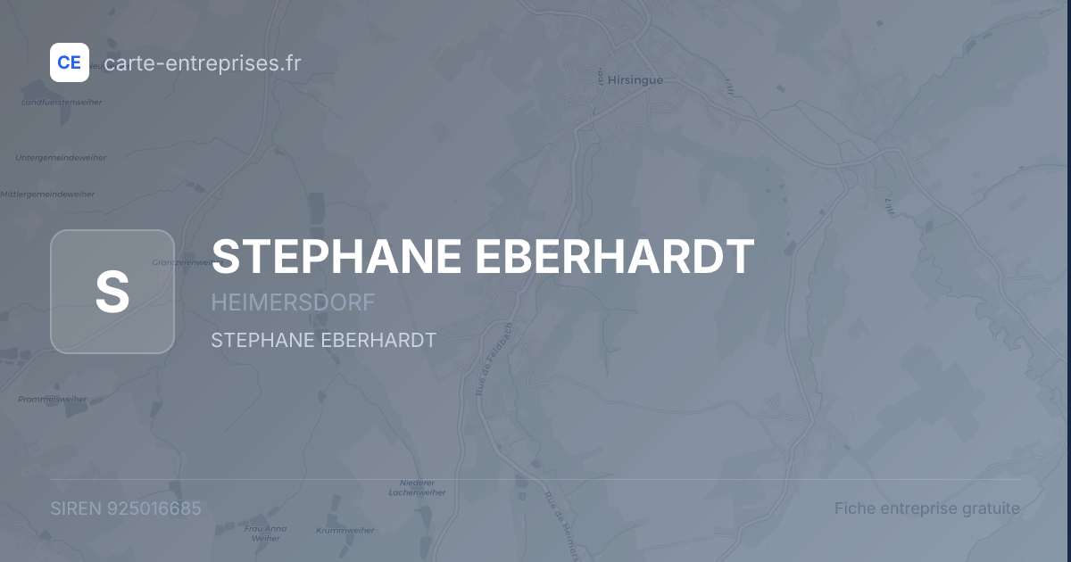 STEPHANE EBERHARDT — 925016685 — fiche entreprise